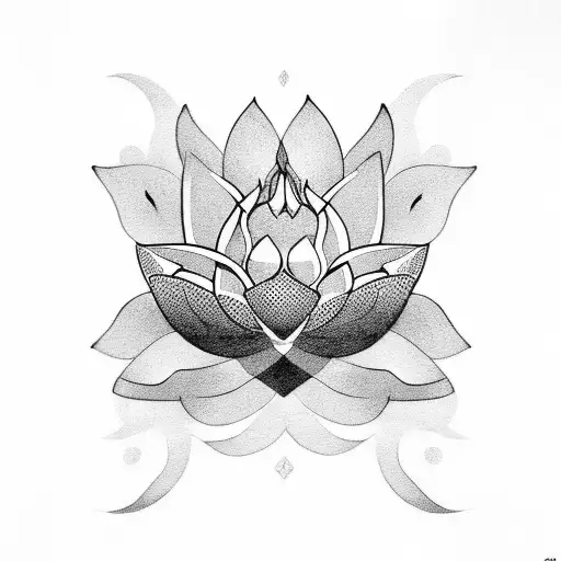 A Lotus Flower With Tamil Script Flowing Around It