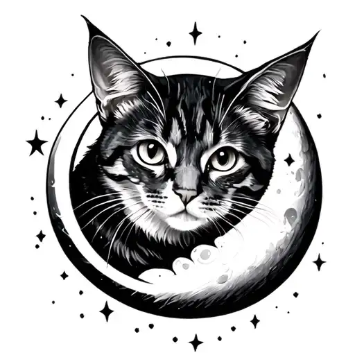 Cat And Moon
