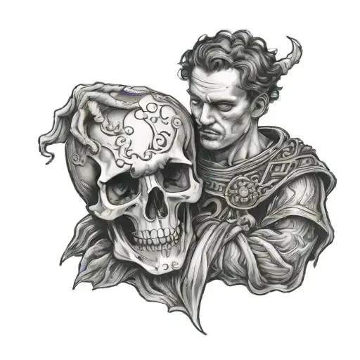 Hamlet Holding A Skull