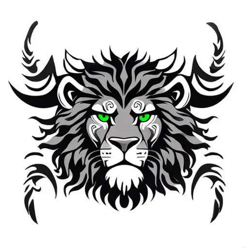 Maori Lion With Green Eyes