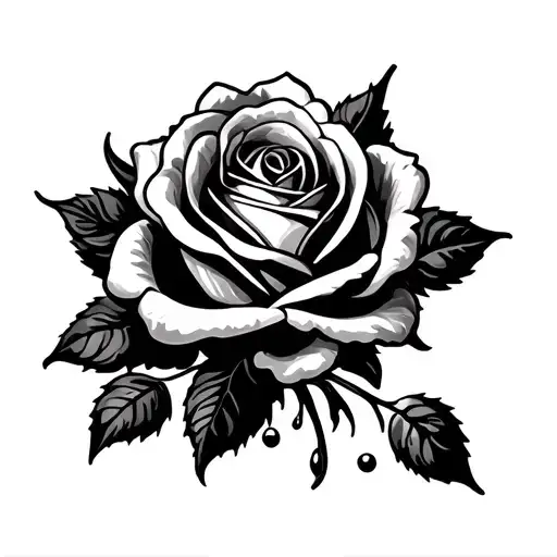 Rose And Hourglas With Ornaments Background