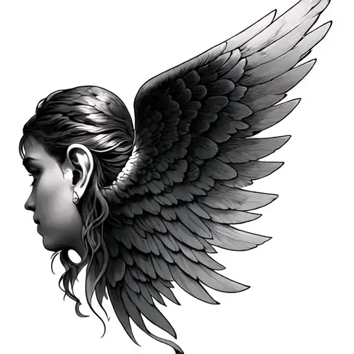 Angel Wing Behind Ear