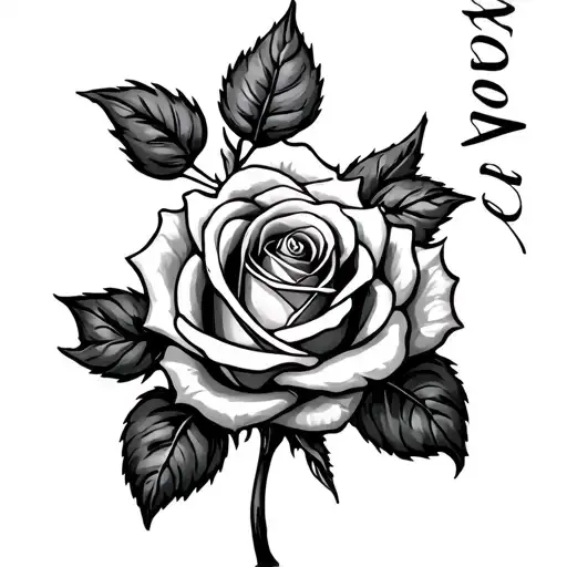 Rose With The Name Maria On It