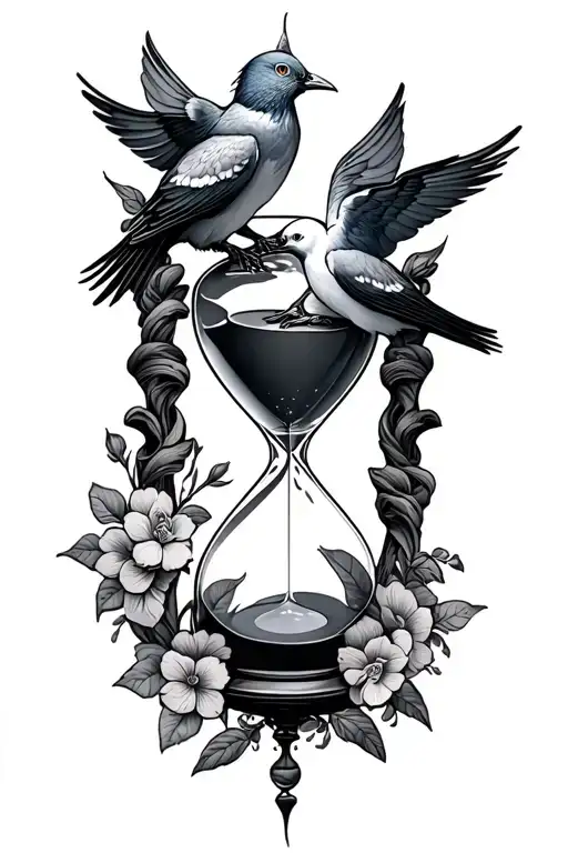 Hourglass Doves Cross Intertwined