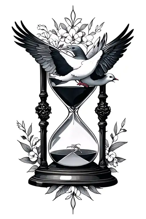 Hourglass Doves Cross Intertwined