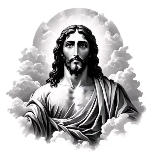 Jesus In Clouds Surrounding