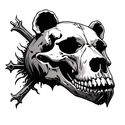 Bear Skull Cross