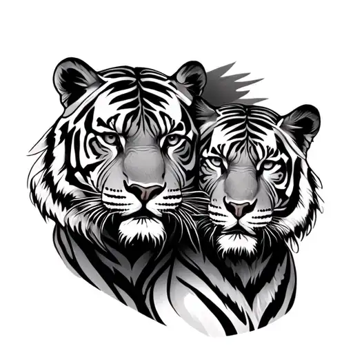 Father Tiger And Son Tiger