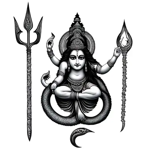 Depict Lord Shiva Using Elements Like Nandi The Bull The Trident Serpent Moon And Ganga