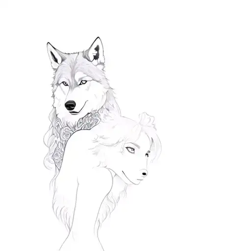 A Woman And A Wolf