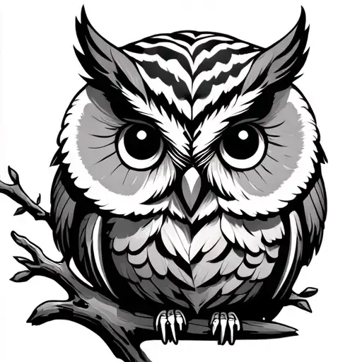 Owl Perched On A Branch