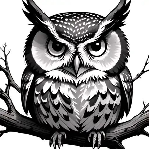 Owl Perched On A Branch