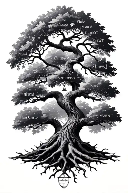 Libra Tree With Spaces For 5 Names