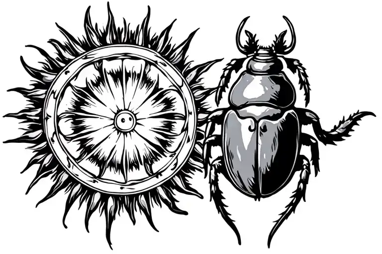Scarab Holding The Sun Rays