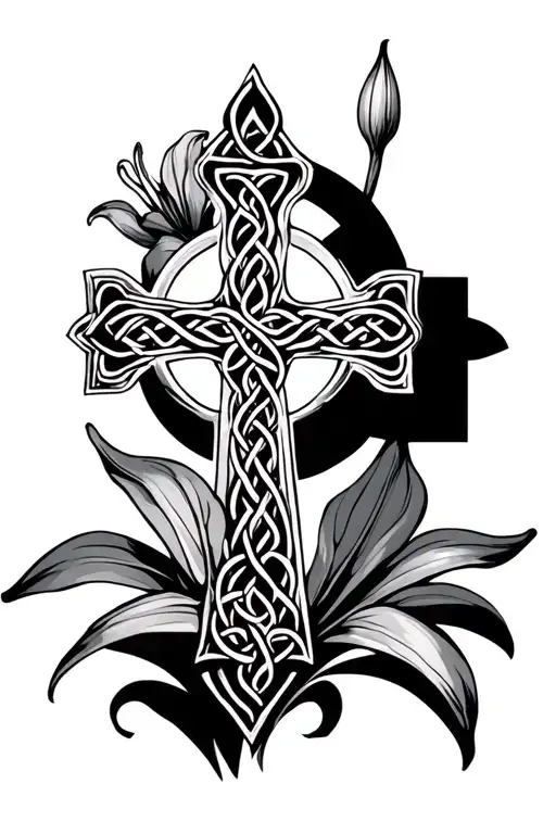 Lily And Celtic Cross