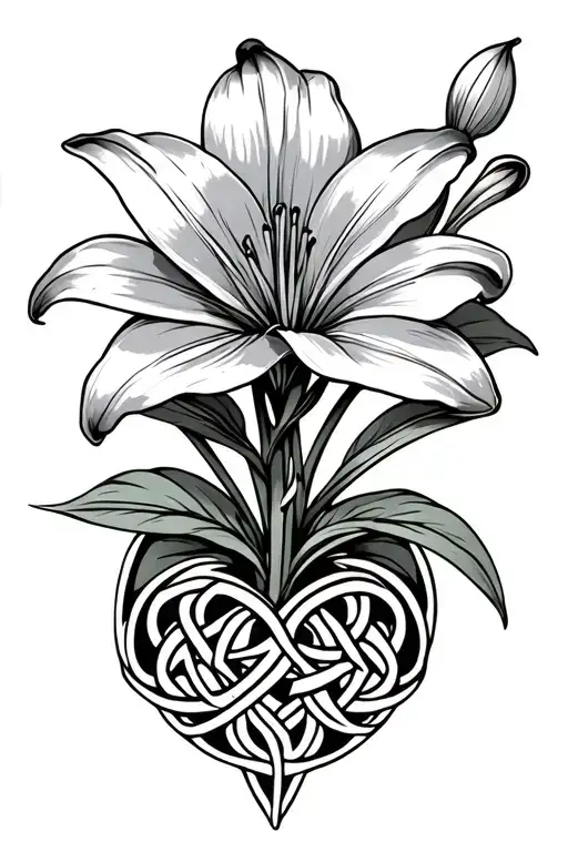 Lily With Celtic Design Inspired