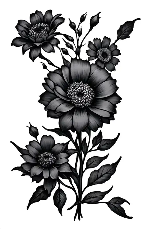 Birth May June September Month Flowers Intertwined