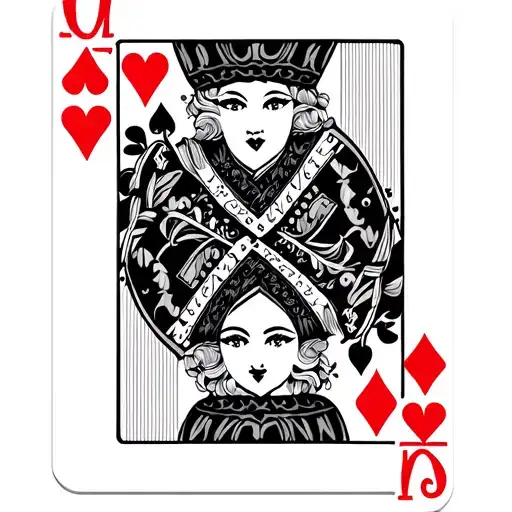 Queen Of Hearts Playing Card Featuring