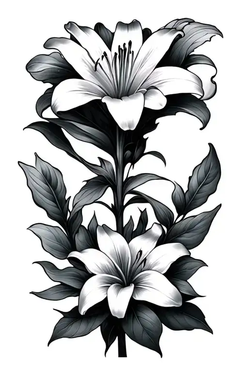 A Lily Flower Crossing Over A Hazel Flower