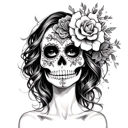 Sugar Skull Nude Woman