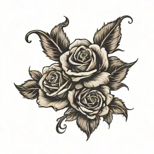 Rose With Gemini Zodiac Sign Intertwined