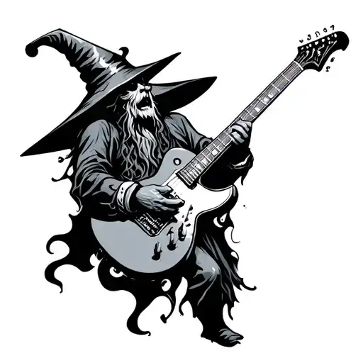 Wizard Playing Electric Guitar