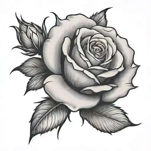 Simple Rose With Gemini Symbol Made