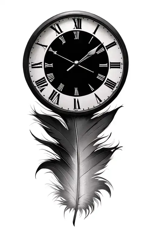Feather And Clock Face