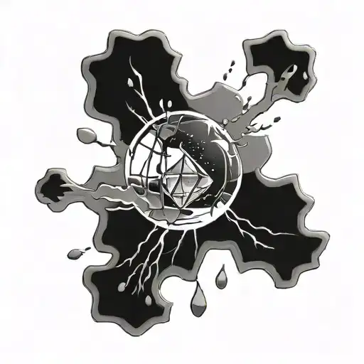 Broken Glass Surrounded By Rain Cloud