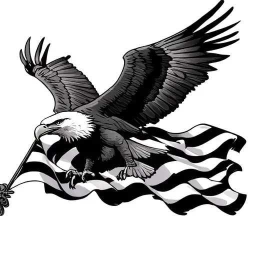 American Flag And Eagle