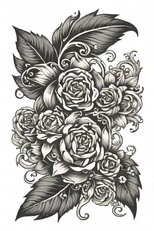 Date Tattoo Design Incorporating Elements Related