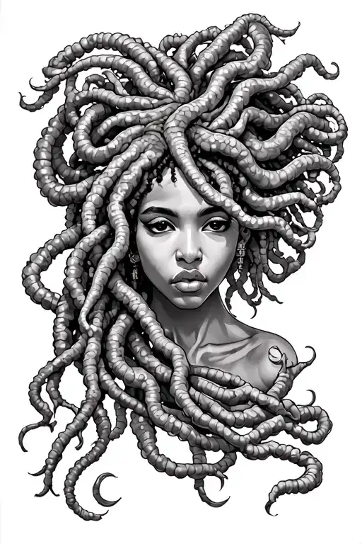 African Medusa With Dreadlocks