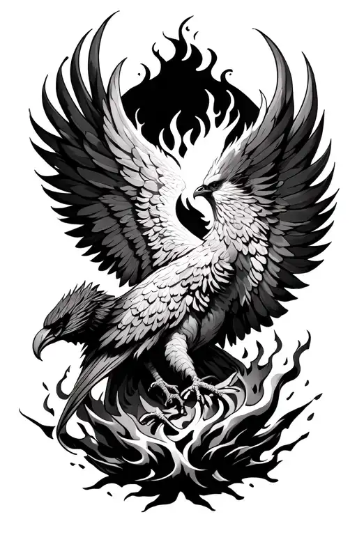 Phoenix Rising From Ashes Symbolizing Strength