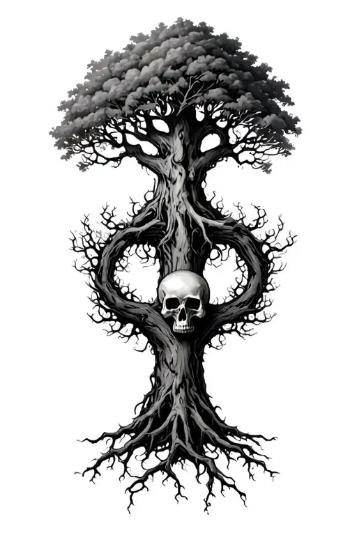 Tree With Skull Roots Shaped Like