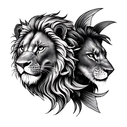 Fish And Lion Pair
