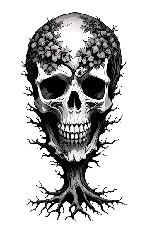 Tree With Skull Roots Shaped Like They