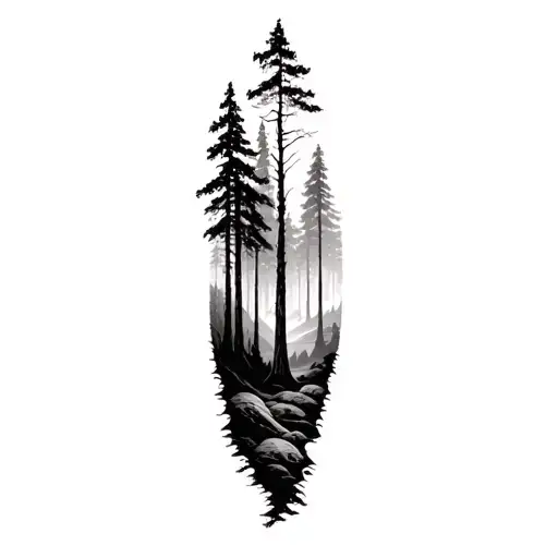 Massive Forest Landscape Tattoo Featuring