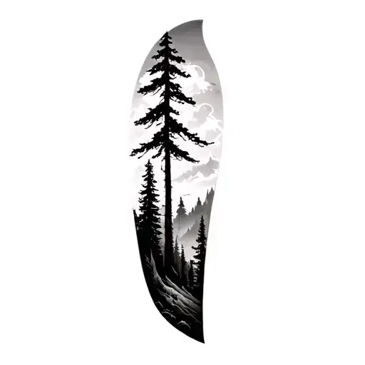 Massive Forest Landscape Tattoo Featuring