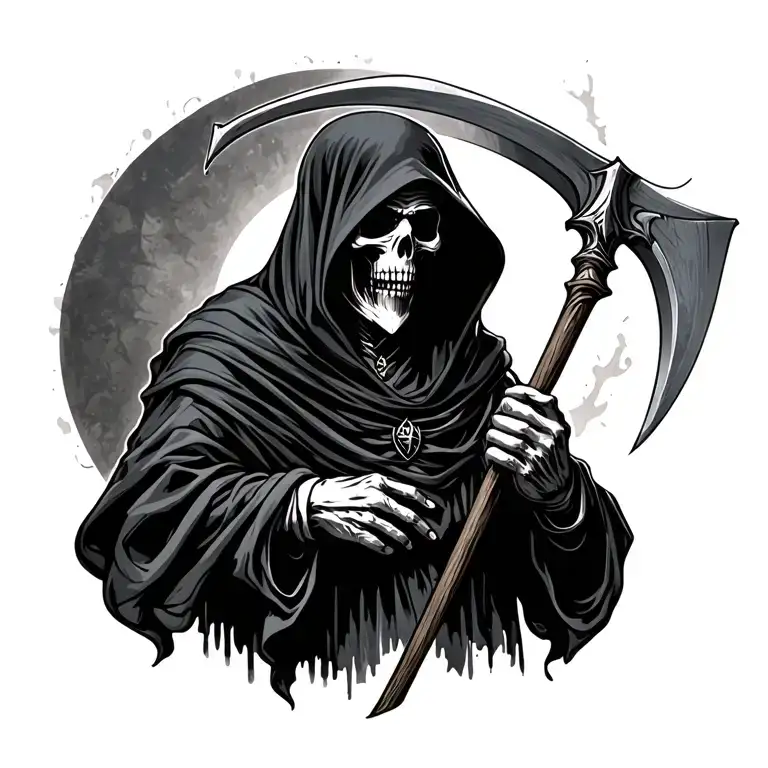 Grim Reaper Holding A Scythe