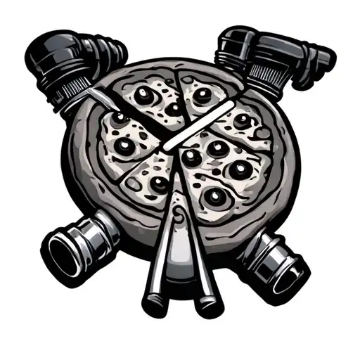 Cartoon Pizza With Turbo Motor