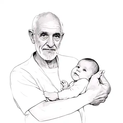 An Old Man Holding A Baby