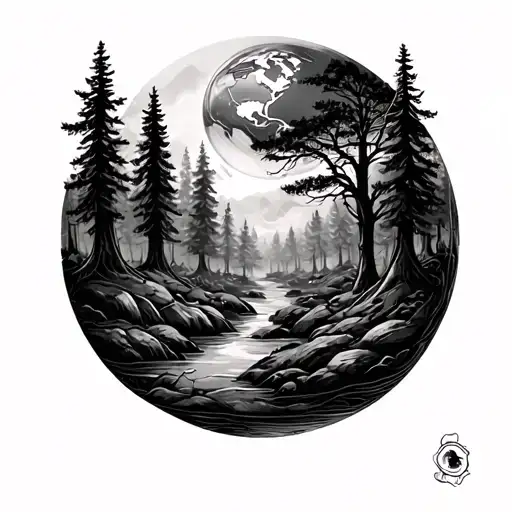 Forest Looking Down On Earth