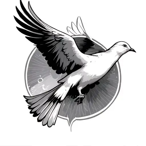 Dove Flying Away