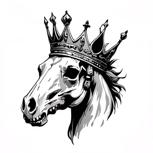 Horse Skull Wearing A Crown