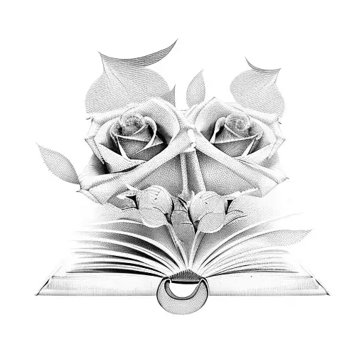Roses Flying Out Of An Open Book