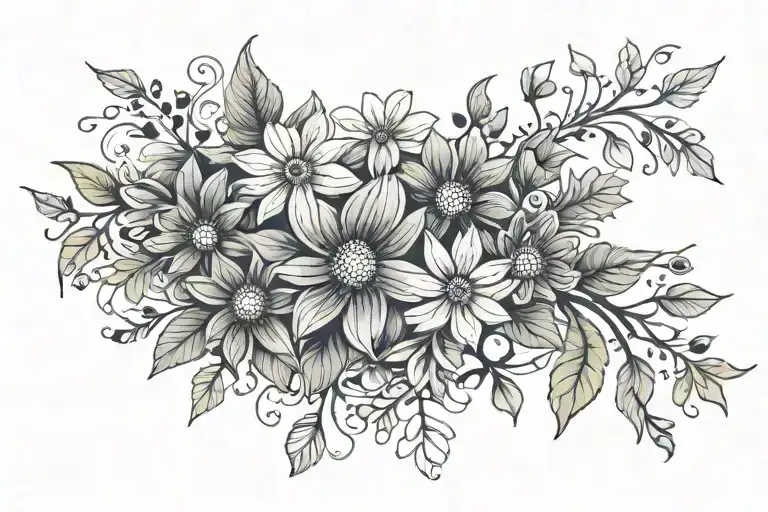 Vines And Daisy Wrap Around Forearm