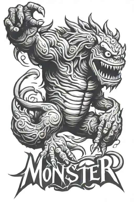 Word Monster With A Monster Reaching Out The Word Monster