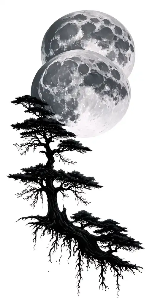 Moon Trees Background Looking