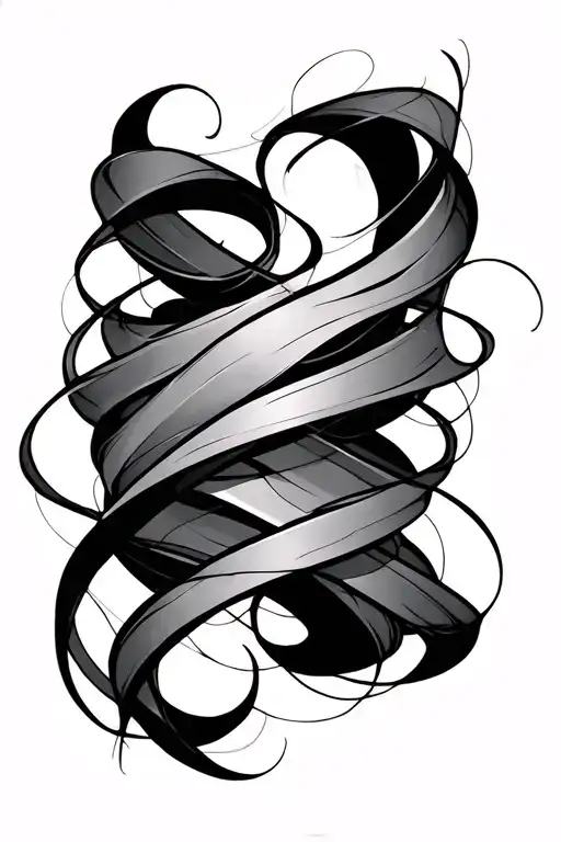An Abstract Linework Design Flowing Wrap Around Arm