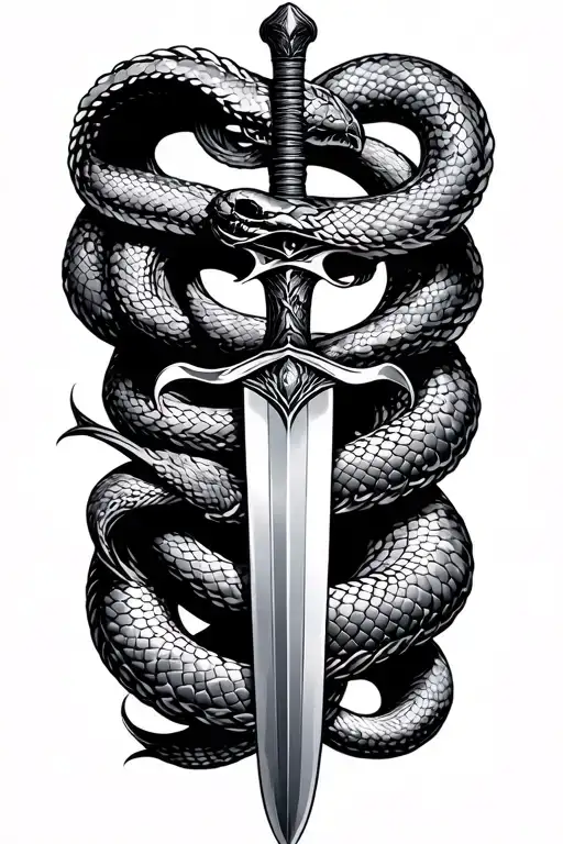 Sword With Snake Wrapped